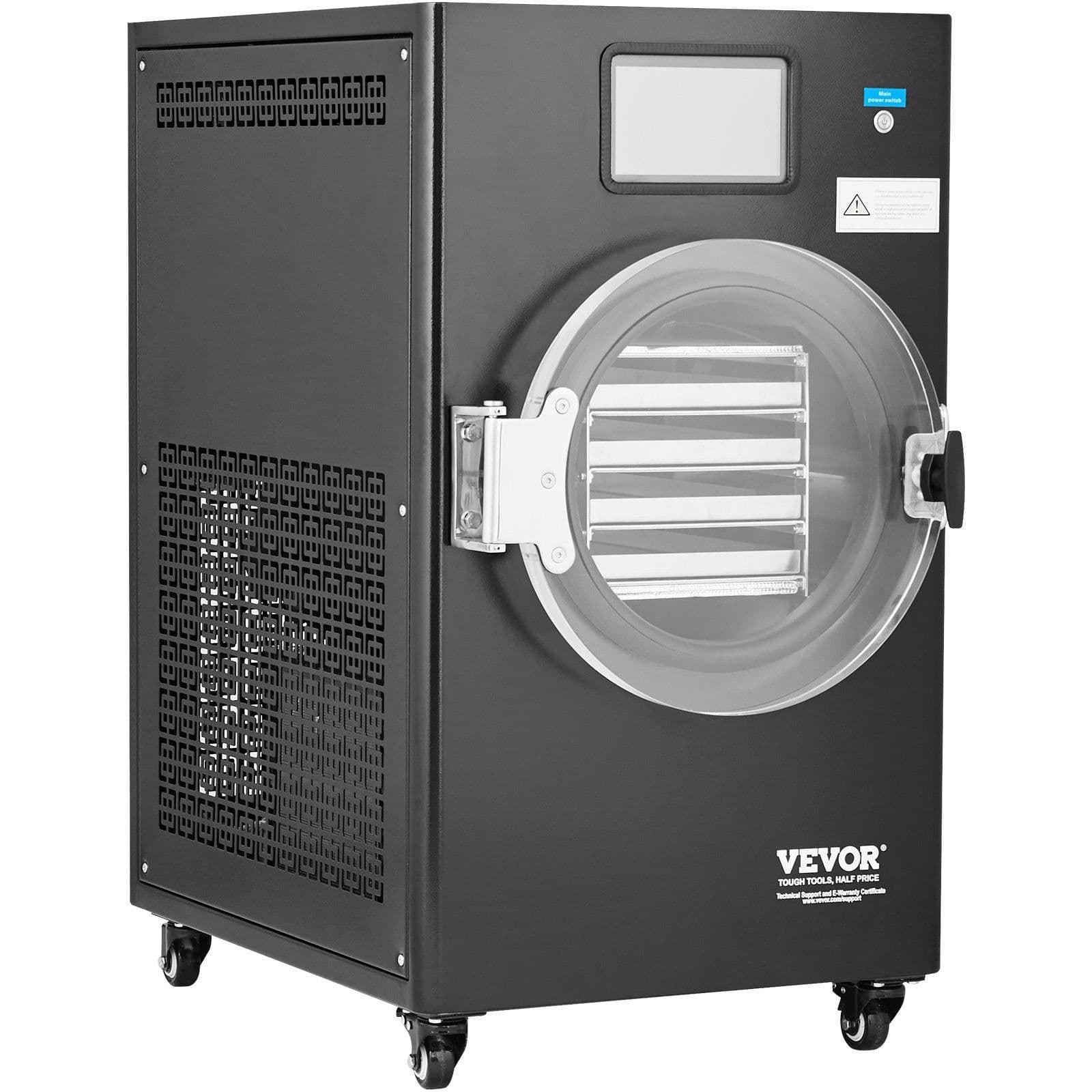 image-VEVOR Vacuum Freeze Dryer Machine, 8.8-13.2 LBS/Batch Food Freeze Drying Machine with 4-Layer Trays, Vacuum Pump, Adjustable Timer and Temperature Control, for Fruits Vegetables Meat, Black