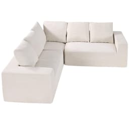 image-VEVOR Modular Sectional Sofa, L Shaped Modular Sofa Deep Seat, Cloud Sectional Couch with High Rebound Sponge and Density, Upholstered Corduroy Couch with Cushion for Living Room, Bedroom, Beige