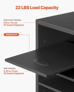 image-VEVOR Literature Organizer, 24 Compartments Office Mailbox with Adjustable Shelves, Wooden Mailbox Sorter Medium Density Fiberboard Office Home Classroom Storage for Files, Documents, Papers, Grey