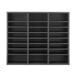 image-VEVOR Literature Organizer, 24 Compartments Office Mailbox with Adjustable Shelves, Wooden Mailbox Sorter Medium Density Fiberboard Office Home Classroom Storage for Files, Documents, Papers, Grey
