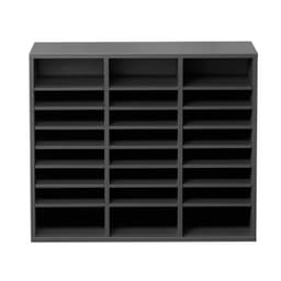image-VEVOR Literature Organizer, 24 Compartments Office Mailbox with Adjustable Shelves, Wooden Mailbox Sorter Medium Density Fiberboard Office Home Classroom Storage for Files, Documents, Papers, Grey