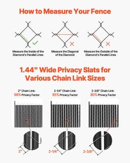 image-VEVOR Bottom Locking Privacy Slats, Double-Wall Vertical Bottom-Locking Slats with Wings for Chain-Link Fence, High-Density HDPE Chain Link Slats Ideally Fit 6' High Fence for Garden and Farm(Black)