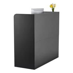 image-VEVOR Reception Desk, 47 Inch Rectangular Front Counter Table, Office Reception Counter with Lockable Drawer and Storage Cabinet, for Checkout, Lobby, Beauty Salon and Office, Black