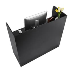 image-VEVOR Reception Desk, 47 Inch Rectangular Front Counter Table, Office Reception Counter with Lockable Drawer and Storage Cabinet, for Checkout, Lobby, Beauty Salon and Office, Black