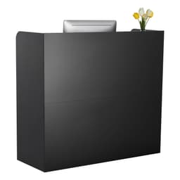 image-VEVOR Reception Desk, 47 Inch Rectangular Front Counter Table, Office Reception Counter with Lockable Drawer and Storage Cabinet, for Checkout, Lobby, Beauty Salon and Office, Black