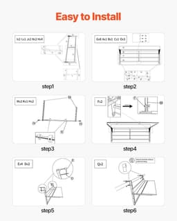 image-VEVOR Balcony Hanging Table, 15 x 39 in Folding Balcony Railing Table, Outdoor Balcony Bar Table for Railings, 5-Level Adjustable, Fit Railing from 1" to 5.3", Serving Table for Patio & Deck