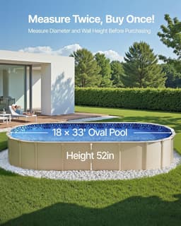 image-VEVOR 18-Foot-by-33-Foot Oval Pool Liner for Unibead Above Ground Swimming Pools, Standard Gauge, 52inch Wall Height
