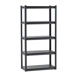 image-VEVOR Storage Shelves, 2000 lbs, 5 Tier Garage Storage Shelving, 16" D x 32" W x 63" H Adjustable Metal Shelves for Garage Shelves Utility Rack Shelf, Ideal for Kitchen, Warehouse, Basement, Black