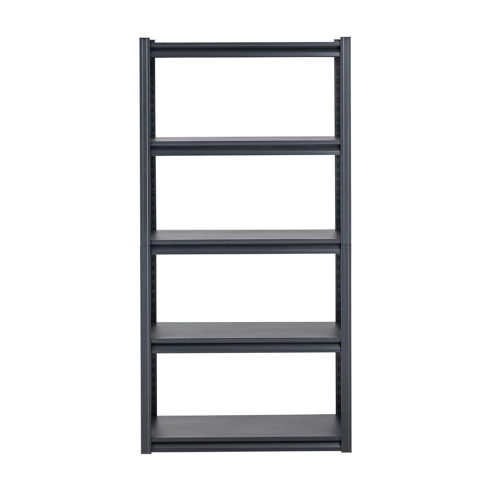 image-VEVOR Storage Shelves, 2000 lbs, 5 Tier Garage Storage Shelving, 16" D x 32" W x 63" H Adjustable Metal Shelves for Garage Shelves Utility Rack Shelf, Ideal for Kitchen, Warehouse, Basement, Black