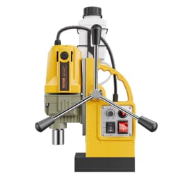 image-VEVOR Magnetic Drill, 1200W Motor 1.6 in Boring Diameter, 2810 lbf Electric Mag Drill Press, with 2 Coring Bits, Variable Speed, Drilling Machine for Metal Surface, Home Improvement Industry, Yellow