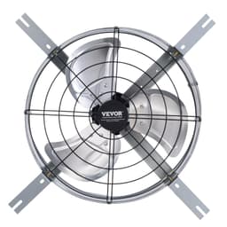 image-VEVOR Gable Mount Fan, 15 Inch Attic Exhaust Fan with Adjustable Thermostat & Outer Mesh, 1300 CFM House Ventilator Cools Up to 1850 Sq.Ft, Quiet Ventilation for Roof, Garage & Shop, Galvanized Color