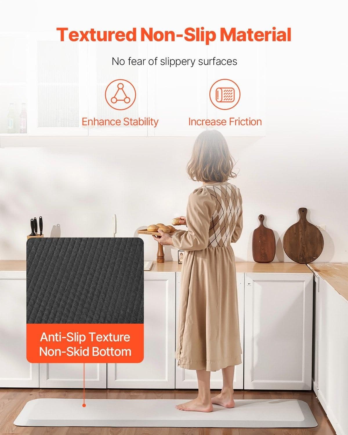 image-VEVOR Fall Mat for Elderly, 3/4-inch Thickened Fall Prevention Pad with Beveled Edge, Anti-Slip Bedside Safety Floor Mat for Seniors, Handicaps, Patients (24 x 70 inch)