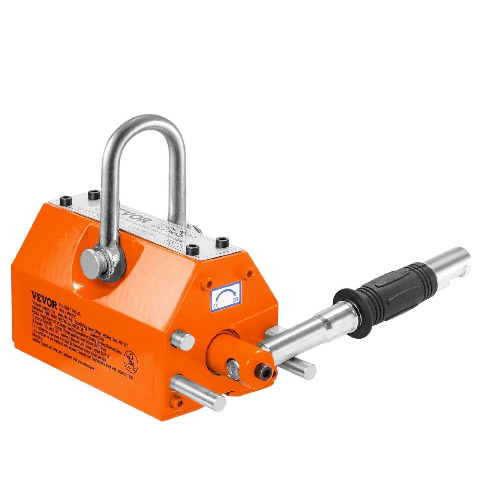 image-VEVOR Magnetic Lifter, 2200lbs/1000kg Pulling Capacity, 2.5 Safety Factor, Neodymium & Steel, Lifting Magnet with Release, Permanent Lift Magnets, Heavy Duty Magnet for Hoist, Shop Crane, Block, Board
