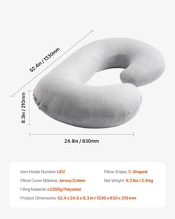 image-VEVOR Pregnancy Pillow, C-Shaped Full Body Maternity Pillow for Sleeping, Ultra-Soft and Breathable Pregnant Support Pillows with Removable & Washable Cover, Perfect for Back, Belly, Hip, Legs Relief
