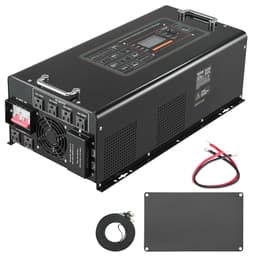 image-VEVOR Pure Sine Wave Inverter Charger, 6000 Watt, DC 48V to AC 120V Power Inverter with LCD Display, Remote Control, Solar Inverter for Off-Grid Solar RV Boat Home, Compatible with Various Batteries
