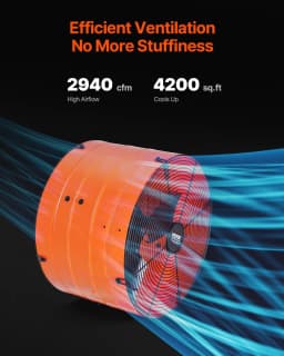 image-VEVOR Gable Mount Fan, 16 Inch Attic Exhaust Fan with Adjustable Thermostat & Outer Mesh, 2940 CFM House Ventilator Cools Up to 4200 Sq.Ft, Quiet Ventilation for Roof, Garage & Shop, Vibrant Orange