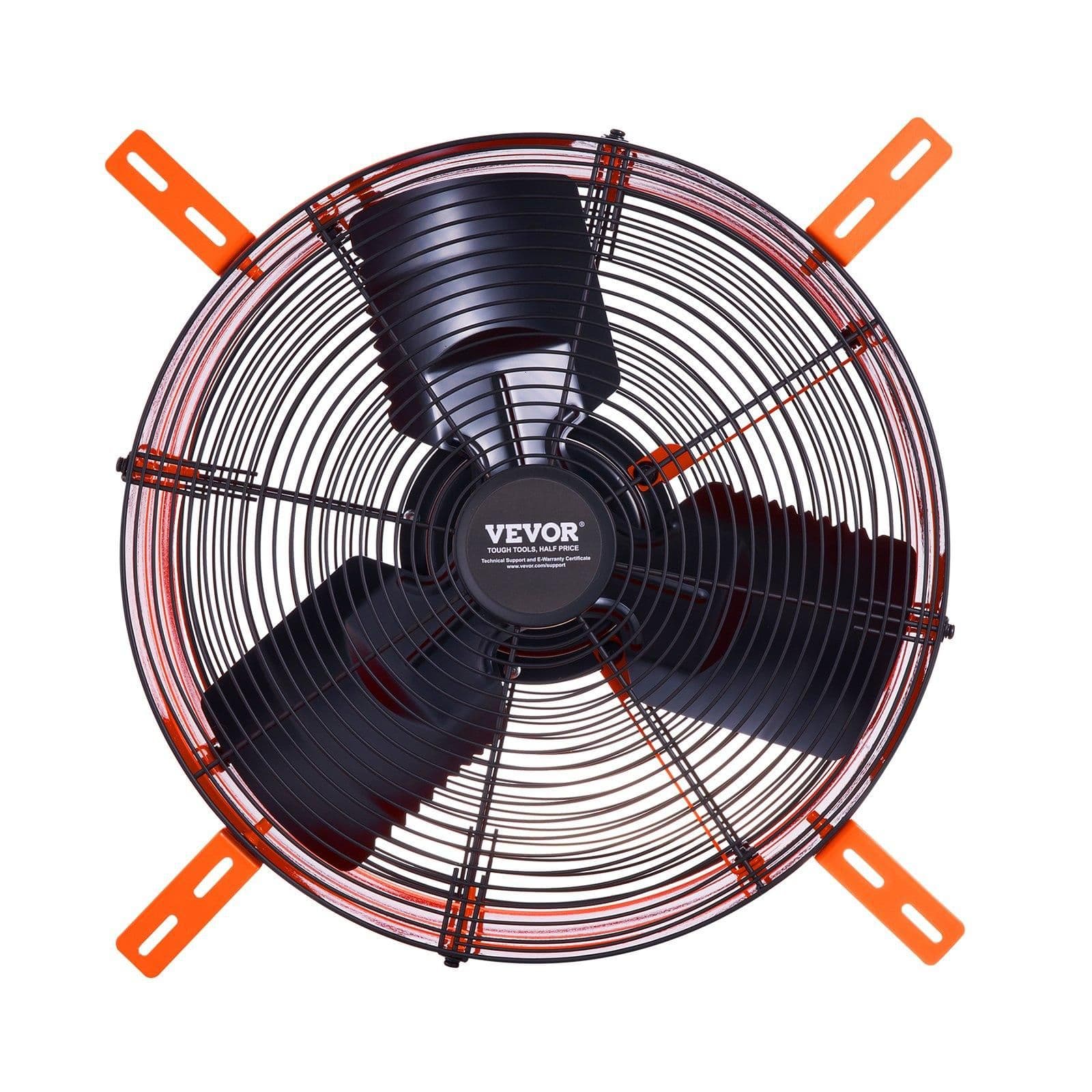 image-VEVOR Gable Mount Fan, 16 Inch Attic Exhaust Fan with Adjustable Thermostat & Outer Mesh, 2940 CFM House Ventilator Cools Up to 4200 Sq.Ft, Quiet Ventilation for Roof, Garage & Shop, Vibrant Orange