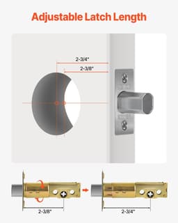 image-VEVOR Deadbolt Lock, Round Single Cylinder Dead Bolt, Keyed 1 Side, Fits Standard Size Interior and Exterior Doors, Full Metal, with 3 Keys, for Front Entry Door Residential Security, Satin Nickel