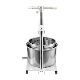 image-VEVOR 1.45 Gal/5L Fruit Wine Press, 2 Stainless Steel Barrels, Manual Juice Maker, Cider Apple Grape Tincture Honey Olive Oil Making Press with Triangular Handle for Outdoor Kitchen Home