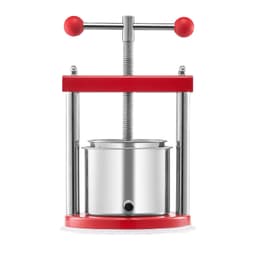 image-VEVOR 1.6 Gal/6L Fruit Wine Press, 2 Stainless Steel Barrels, Manual Juice Maker, Cider Apple Grape Tincture Honey Olive Oil Making Press with T-Handle for Outdoor Kitchen Home