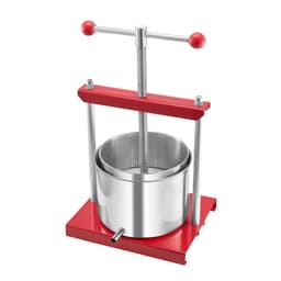 image-VEVOR 1.6 Gal/6L Fruit Wine Press, 2 Stainless Steel Barrels, Manual Juice Maker, Cider Apple Grape Tincture Honey Olive Oil Making Press with T-Handle for Outdoor Kitchen Home