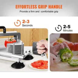 image-VEVOR Commercial Tomato Slicer - 3/16" Stainless Steel Manual