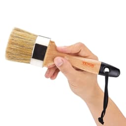 image-VEVOR Chalk Wax Paint Brush, 4 Piece Wax Paint Brush, Chalk Paint Brushes for Furniture, Acrylic Paint,Milk Paint,Home Decor, Natural Bristle Round Oval Chalk Paint Brush for All Painting and Waxing
