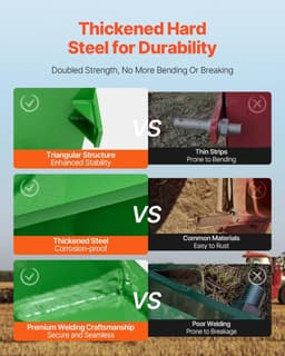 image-VEVOR Ballast Box, Corrosion-Proof 3-Point Category 1 Tractor Ballast of 800lbs Load Capacity for 2" Hitch Receiver, Heavy-Duty Thickened Steel 5ft³ Volume, Loader Attachment with Sliding Door, Green