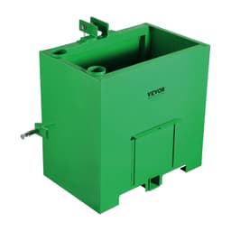 image-VEVOR Ballast Box, Corrosion-Proof 3-Point Category 1 Tractor Ballast of 800lbs Load Capacity for 2" Hitch Receiver, Heavy-Duty Thickened Steel 5ft³ Volume, Loader Attachment with Sliding Door, Green