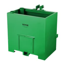 image-VEVOR Ballast Box, Corrosion-Proof 3-Point Category 1 Tractor Ballast of 800lbs Load Capacity for 2" Hitch Receiver, Heavy-Duty Thickened Steel 5ft³ Volume, Loader Attachment with Sliding Door, Green