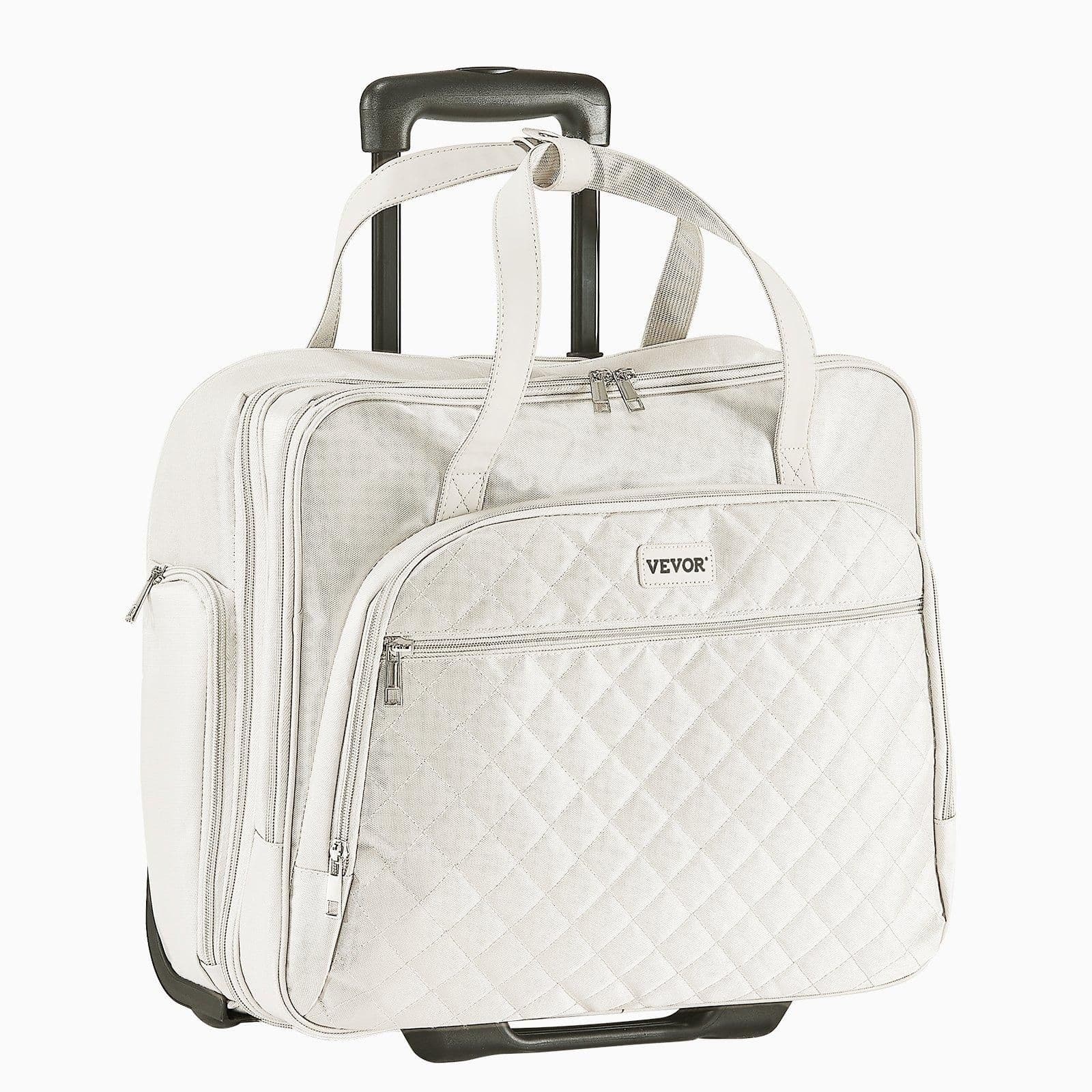 image-VEVOR Rolling Laptop Bag, Fits Up to 15.6 Inch Laptop, Wheeled Briefcase, Roller Computer Tote Bag with 2 Fixed Wheels & Telescoping Handle, Laptop Case for Work Travel Business Office, Women Men
