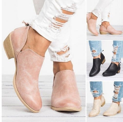 image-Autumn Women Shoes Retro High Heel Ankle Boots
