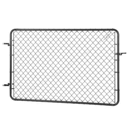 image-VEVOR Chain Link Fence Gate, 72 x 48 in, Adjustable Chain Link Fence Panel, Fit 2.2-6 ft (W) x 6 ft (H) Garden Fence Gate Opening, Fencing Gate with Plastic Coating, for Farm Black, Posts Not Included
