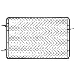 image-VEVOR Chain Link Fence Gate, 72 x 48 in, Adjustable Chain Link Fence Panel, Fit 2.2-6 ft (W) x 6 ft (H) Garden Fence Gate Opening, Fencing Gate with Plastic Coating, for Farm Black, Posts Not Included
