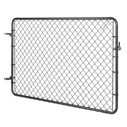 image-VEVOR Chain Link Fence Gate, 72 x 48 in, Adjustable Chain Link Fence Panel, Fit 2.2-6 ft (W) x 6 ft (H) Garden Fence Gate Opening, Fencing Gate with Plastic Coating, for Farm Black, Posts Not Included