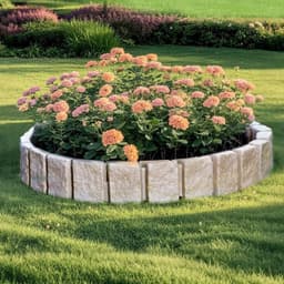 image-VEVOR Faux Stone Landscape Edging, 47.2 x 9 in Realistic Lawn Edging, Flexible Brick-Sized Garden Edging Border with Anchoring Spikes, Fade-Resistant Yard Edging for Driveways Walkway Beige