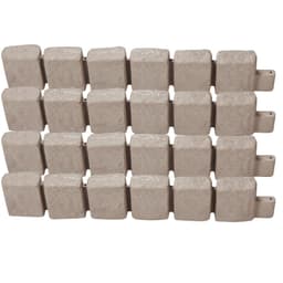 image-VEVOR Faux Stone Landscape Edging, 47.2 x 9 in Realistic Lawn Edging, Flexible Brick-Sized Garden Edging Border with Anchoring Spikes, Fade-Resistant Yard Edging for Driveways Walkway Beige