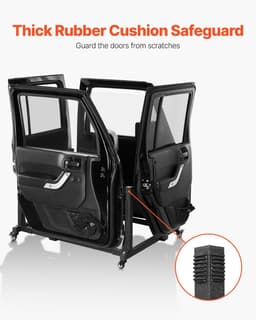 image-VEVOR Jeep Door Storage Cart, 4 Doors Moveable Storage Cart Rack with Thickened Rubber Cushion, Sturdy Car Door Holder Cart Fit for Jeep Wrangler JK JL/Gladiator JT 2007- 2023 JK JL / Gladiator JT