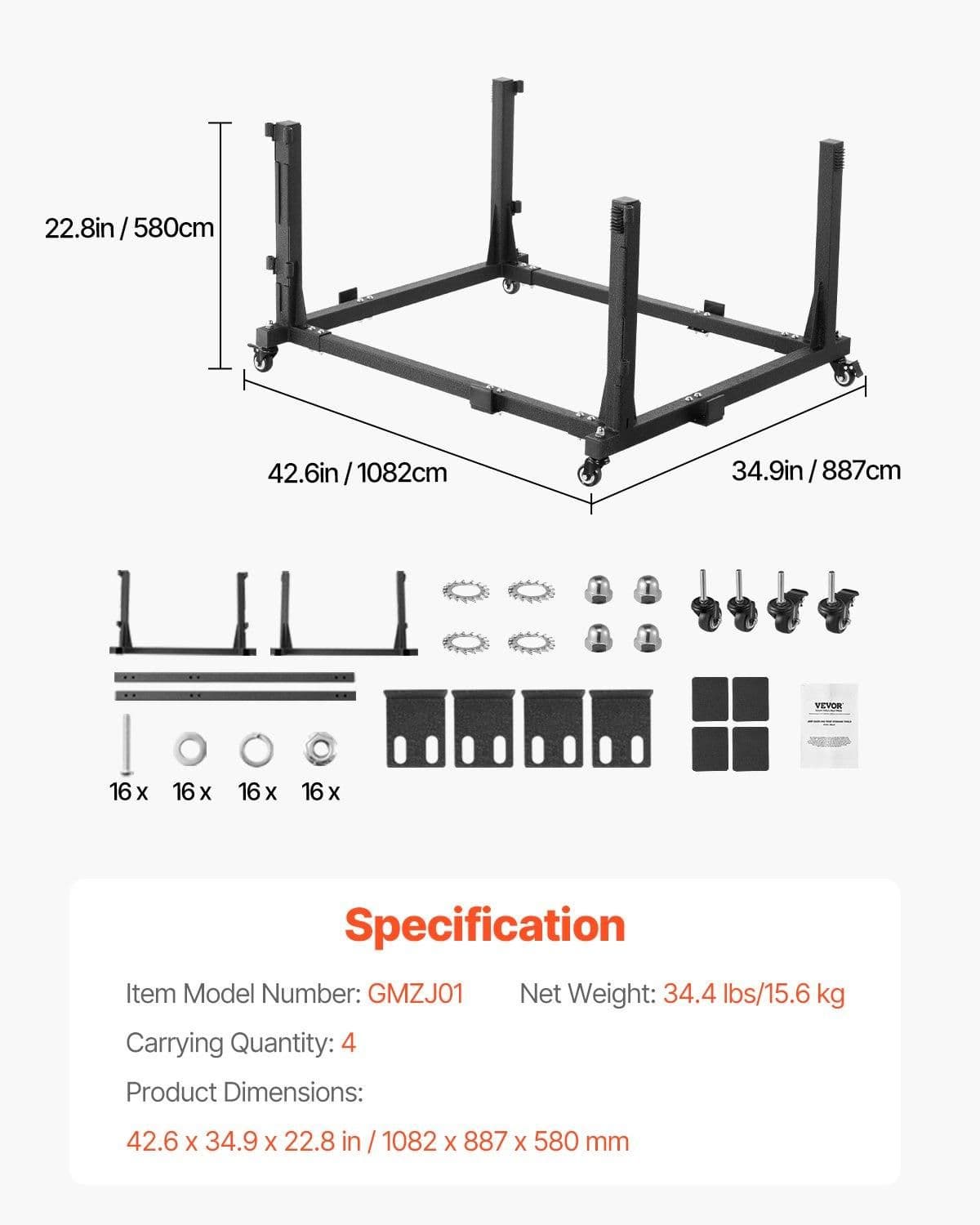 image-VEVOR Jeep Door Storage Cart, 4 Doors Moveable Storage Cart Rack with Thickened Rubber Cushion, Sturdy Car Door Holder Cart Fit for Jeep Wrangler JK JL/Gladiator JT 2007- 2023 JK JL / Gladiator JT