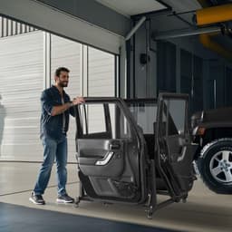 image-VEVOR Jeep Door Storage Cart, 4 Doors Moveable Storage Cart Rack with Thickened Rubber Cushion, Sturdy Car Door Holder Cart Fit for Jeep Wrangler JK JL/Gladiator JT 2007- 2023 JK JL / Gladiator JT