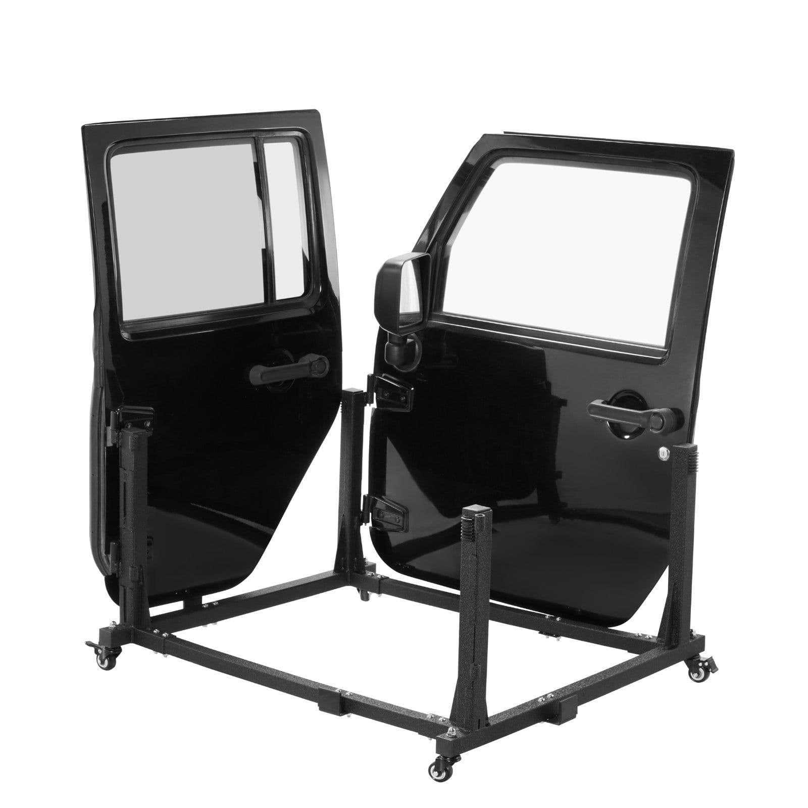 image-VEVOR Jeep Door Storage Cart, 4 Doors Moveable Storage Cart Rack with Thickened Rubber Cushion, Sturdy Car Door Holder Cart Fit for Jeep Wrangler JK JL/Gladiator JT 2007- 2023 JK JL / Gladiator JT