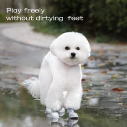 image-Dog Rain Boots 4Pcs Pet Dog Puppy Warm Waterproof Silicone Non-Slip Rain Boots Footwear Shoes Dog Cat Pet Toy Dog Rain Boots Dog Rain Shoes, Cat Rain Boots, Waterproof Foot Cover, Soft Bottom Shoes