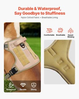 image-VEVOR Dog Harness for Large Dogs, No Pull Tactical Dog Harness Adjustable Pet Vest, with Handle, Metal Rings, Buckles, Reflective Stitching Nylon Oxford Fabric, for Training, Walking, and Hiking