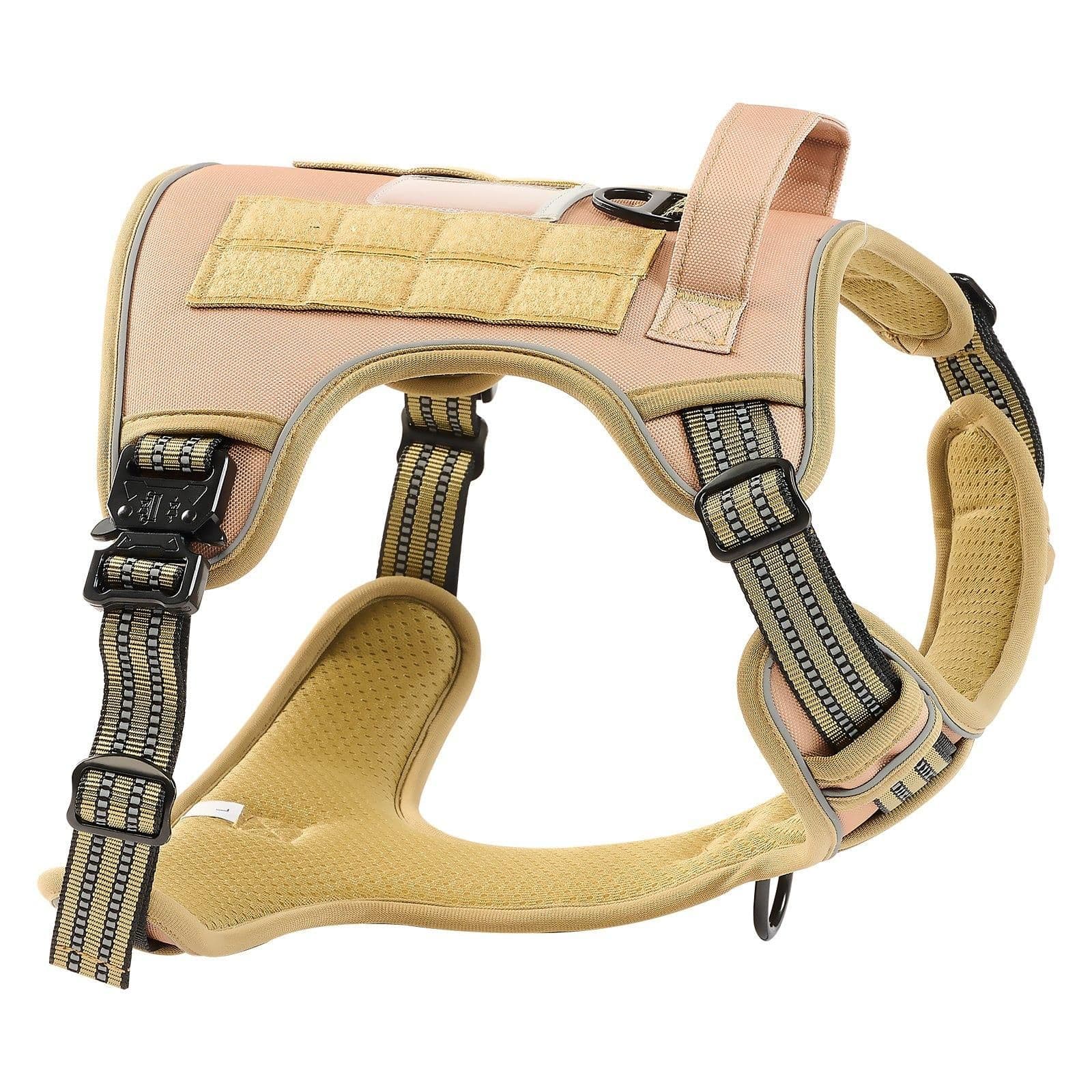 image-VEVOR Dog Harness for Large Dogs, No Pull Tactical Dog Harness Adjustable Pet Vest, with Handle, Metal Rings, Buckles, Reflective Stitching Nylon Oxford Fabric, for Training, Walking, and Hiking