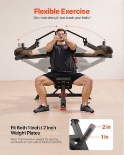 image-VEVOR Incline Chest Fly and Rear Delt Fly Machine, 450 LBS Chest Machine, Adjustable Fitness Chest Bench Set, Home Gym Equipment for Upper Body Strength Training Machine