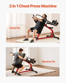 image-VEVOR Incline Chest Fly and Rear Delt Fly Machine, 450 LBS Chest Machine, Adjustable Fitness Chest Bench Set, Home Gym Equipment for Upper Body Strength Training Machine