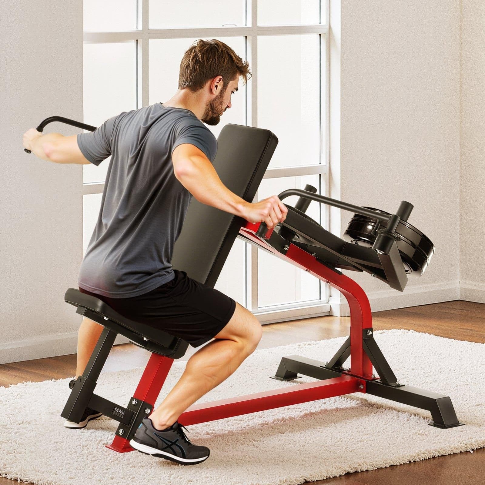 image-VEVOR Incline Chest Fly and Rear Delt Fly Machine, 450 LBS Chest Machine, Adjustable Fitness Chest Bench Set, Home Gym Equipment for Upper Body Strength Training Machine