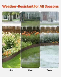 image-VEVOR Steel Landscape Edging, 5 Packs 39 x 5 in Rust-Resistant Metal Landscape Edging, Bendable Garden Edging Border, Heavy Duty Lawn Edging, Easy-to-Install, Flower Bed Yard Pathway Divider Brown