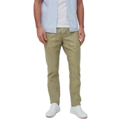 image-Mens Straight Fit Linen Blend Trousers