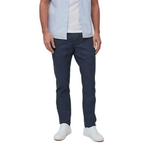 image-Mens Straight Fit Linen Blend Trousers